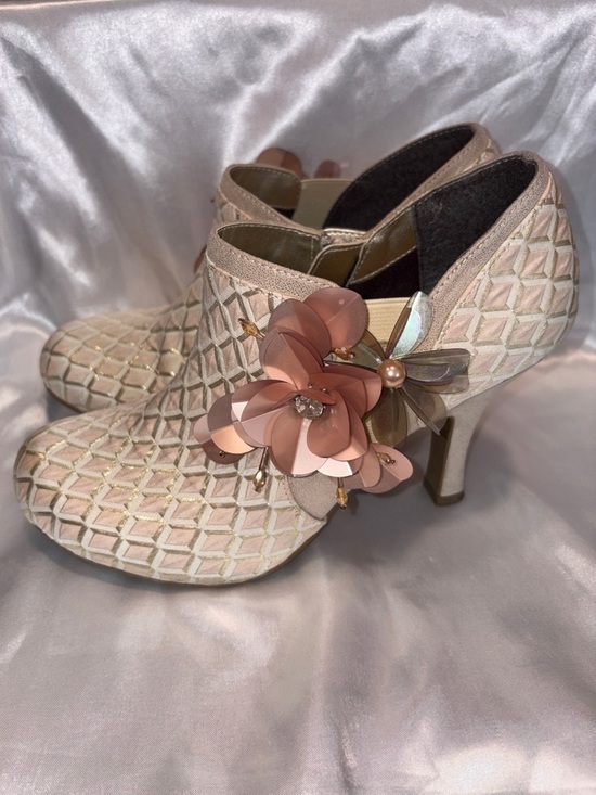 Ruby Shoo Shoes - Ruby Shoo - Electra Brocade Jewelled Bootie - Light Pink